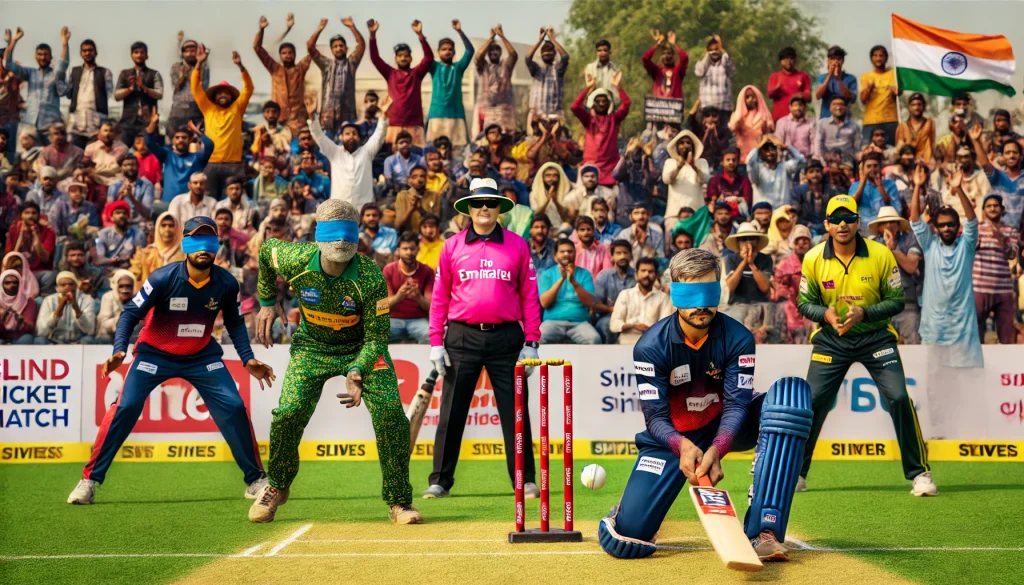 A Blind Cricket Match Scene